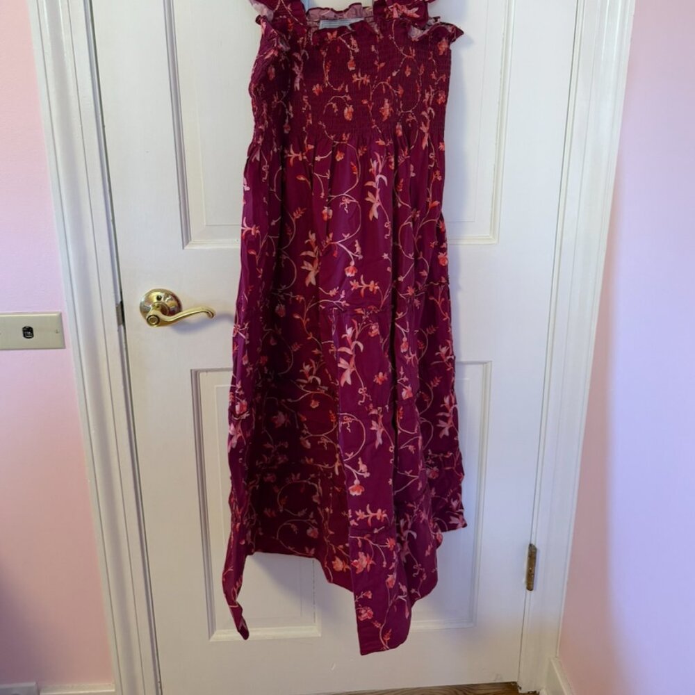 Hill House Home Ellie Nap Dress - Burgundy Botanical - Picture 3 of 4